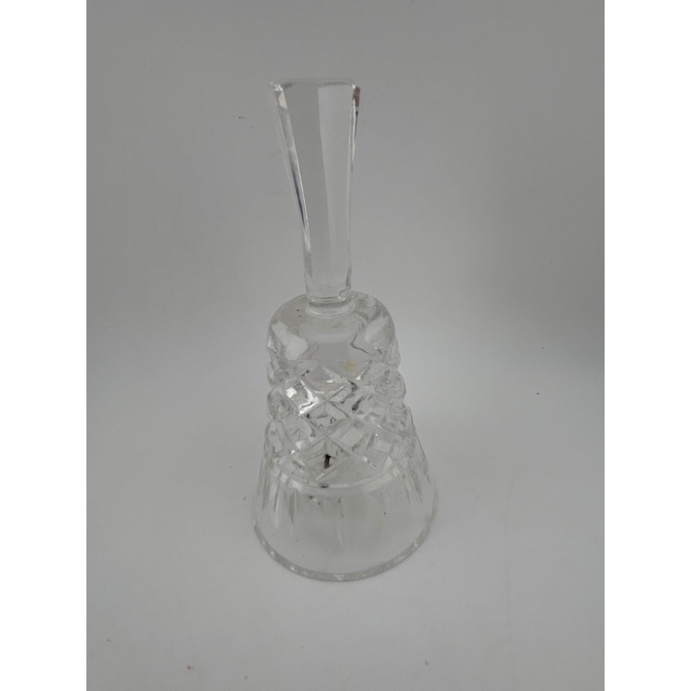 Crystal Cut Glass Bell with Handle Decorative‎ Ornament Tabletop Accent
